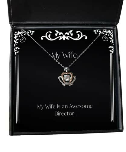 sarcasm wife my wife is an awesome director christmas crown pendant necklace for wife