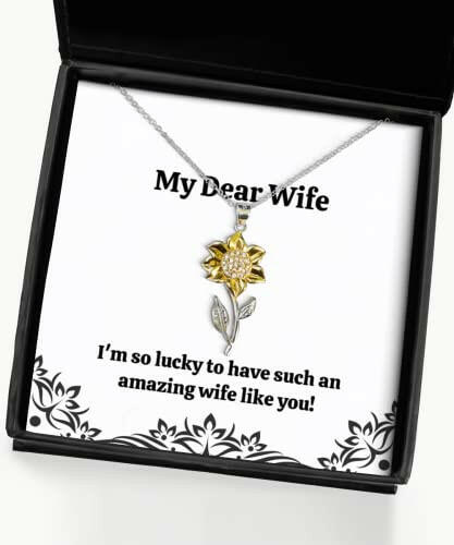 wife for wife im so lucky to have such an amazing wife like you cool wife sunflower pendant necklace jewelry from husband