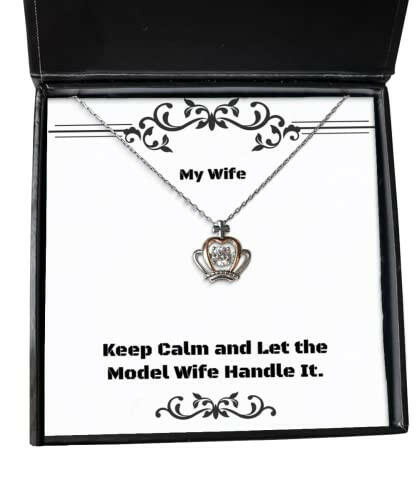 wife for wife keep calm and let the model wife handle it beautiful wife crown pendant necklace jewelry from husband