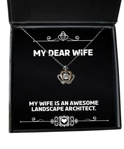 gag wife my wife is an awesome landscape architect nice crown pendant necklace for from husband