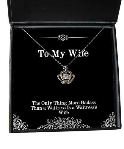 perfect wife the only thing more badass than a waitress is a waitresss wife holiday crown pendant necklace for wife