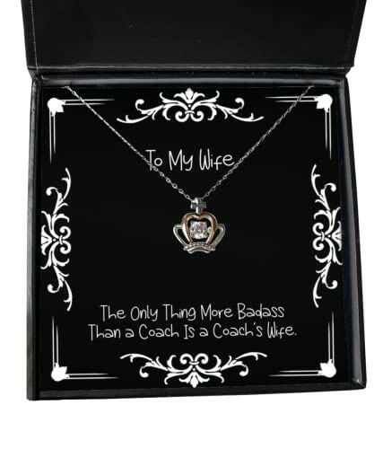 inappropriate wife crown pendant necklace the only thing more badass than a coach for wife present from husband jewelry for wife