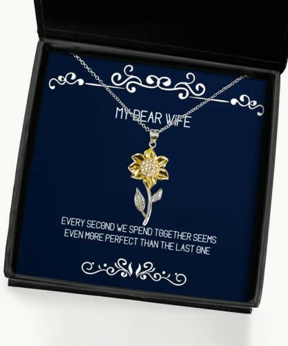 nice wife sunflower pendant necklace every second we spend together seems even more for wife present from husband jewelry for wife