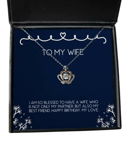 new wife gifts i am so blessed to have a wife who is not only my partner but joke holiday crown pendant necklace from wife