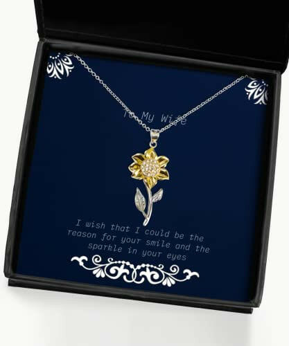 wife for wife i wish that i could be the reason for your smile and the funny wife sunflower pendant necklace jewelry from husband