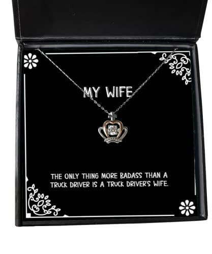 special wife crown pendant necklace the only thing more badass than a truck driver is a truck present for wife cheap from husband