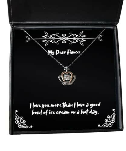 love fiancee crown pendant necklace i love you more than i love a good bowl of gifts for present from jewelry for fiancee gifts for her gifts for him gifts for kids gifts for teens gifts
