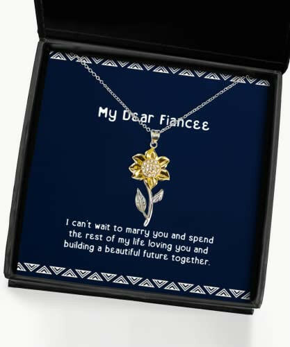 nice fiancee gifts i cant wait to marry you and spend the rest of my life birthday sunflower pendant necklace for fiancee gift ideas unique gift ideas thoughtful gift ideas inexpensive gift