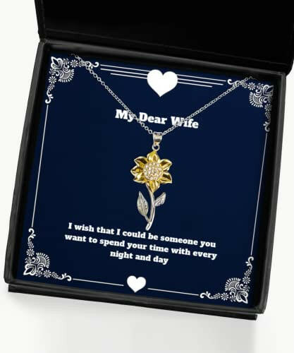 wife for wife i wish that i could be someone you want to spend your time funny wife sunflower pendant necklace jewelry from husband