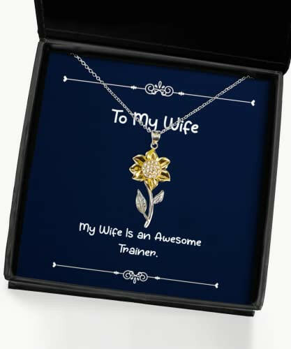 inappropriate wife my wife is an awesome trainer holiday sunflower pendant necklace for wife