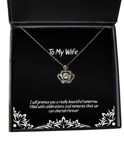 special wife i will promise you a really beautiful tomorrow filled with inspire crown pendant necklace for wife from husband