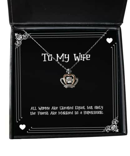 fun wife all women are created equal but only the finest are married to a unique holiday crown pendant necklace for wife