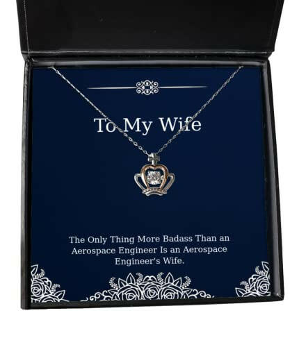 the only thing more badass than an aerospace engineer is crown pendant necklace wife present from husband inspirational jewelry for wife