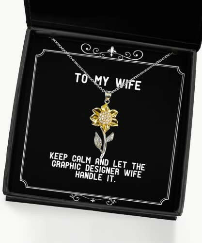 special wife gifts keep calm and let the graphic designer wife inspire holiday sunflower pendant necklace gifts for wife