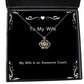 my wife is an awesome coach crown pendant necklace wife present from husband new jewelry for