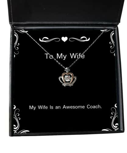my wife is an awesome coach crown pendant necklace wife present from husband new jewelry for