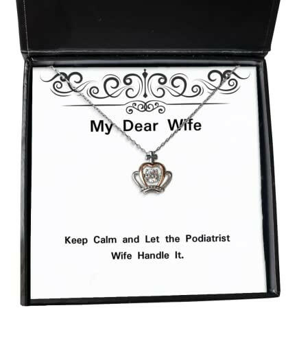 sarcastic wife crown pendant necklace keep calm and let the podiatrist wife handle it present for wife unique idea from husband