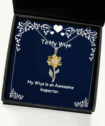 brilliant wife sunflower pendant necklace my wife is an awesome inspector fun for holiday