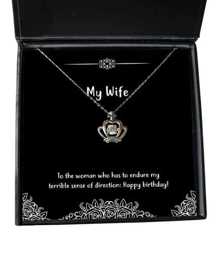 to the woman who has to endure my terrible sense crown pendant necklace wife present from husband sarcastic jewelry for wife funny wife crown pendant necklace gift ideas unique funny wife crown