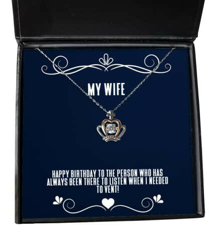 unique wife crown pendant necklace happy birthday to the person who has always been there love gifts for wife birthday gifts funny crown pendant necklace gift ideas funny crown pendant necklaces