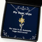 my wife is an awesome yoga instructor wife sunflower pendant necklace funny wife gifts jewelry for gift ideas for wife wife gift guide best gifts for wife
