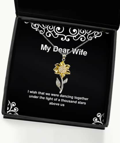 i wish that we were dancing together under sunflower pendant necklace wife present from husband motivational jewelry for wife funny jewelry gift ideas unique funny jewelry gifts handmade funny