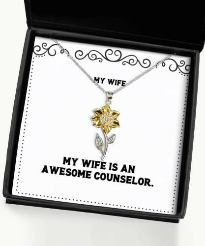 cheap wife my wife is an awesome counselor perfect sunflower pendant necklace for from husband