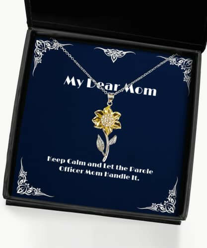 epic mom gifts keep calm and let the parole officer mom handle it cool sunflower pendant necklace for mom from son daughter