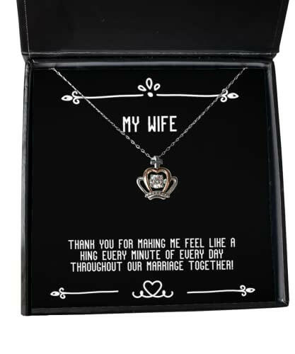 epic wife thank you for making me feel like a king every minute of every day funny crown pendant necklace for wife from husband