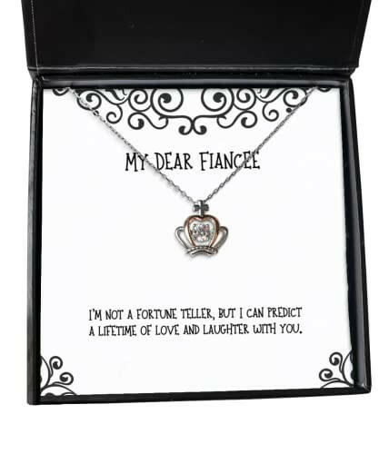 special fiancee gifts im not a fortune teller but i can predict a lifetime brilliant birthday crown pendant necklace from engagement gifts wedding gifts bridal party gifts groomsmen gifts
