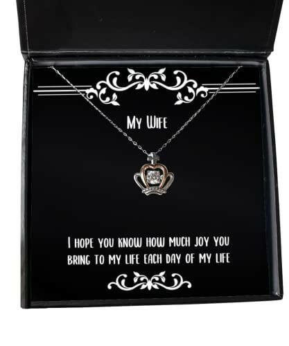 nice wife i hope you know how much joy you bring to my life each day of my sarcasm holiday crown pendant necklace for wife