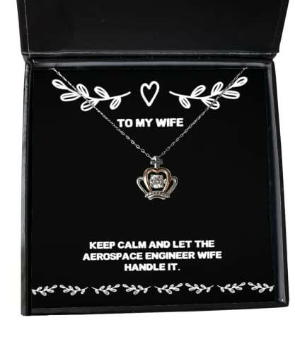 keep calm and let the aerospace engineer wife handle it crown pendant necklace wife jewelry useful for wife