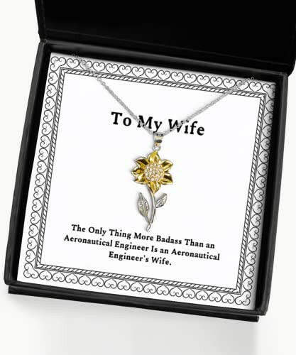 useful wife the only thing more badass than an aeronautical engineer is an wife sunflower pendant necklace from husband