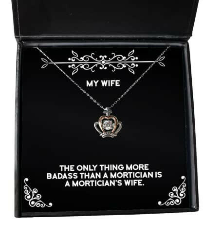 wife for wife the only thing more badass than a mortician is a mortician best wife crown pendant necklace jewelry from husband