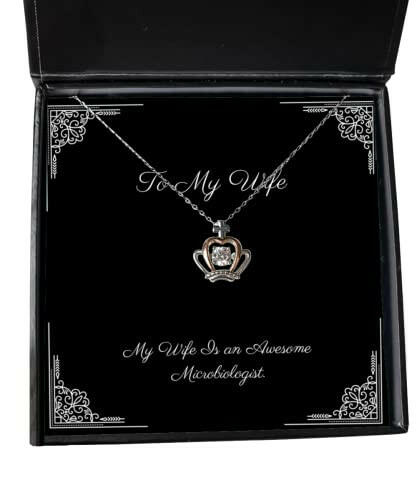 new wife my wife is an awesome microbiologist wife crown pendant necklace from husband
