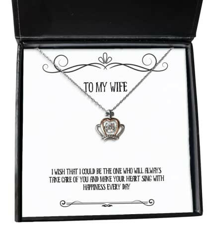 funny wife i wish that i could be the one who will always take care of you and make your christmas crown pendant necklace for wife