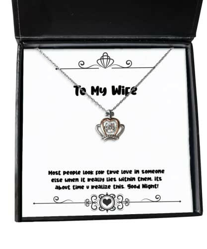 useful wife most people look for true love in someone else when it really lies within christmas crown pendant necklace for wife