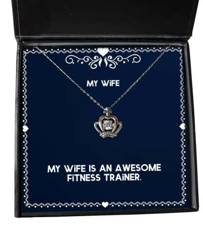 inappropriate wife my wife is an awesome fitness trainer unique holiday crown pendant necklace from