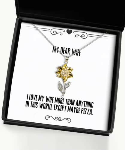 love wife sunflower pendant necklace i love my wife more than anything in this world reusable gifts for wife wedding gift birthday gift