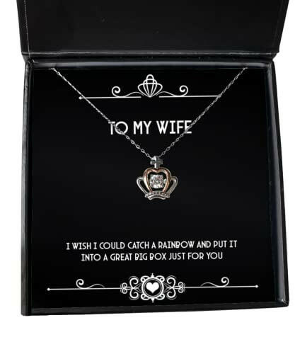 fun wife crown pendant necklace i wish i could catch a rainbow and put gifts for wife present from husband jewelry for wife humorous wife gifts funny gifts for wife gag gifts for wife