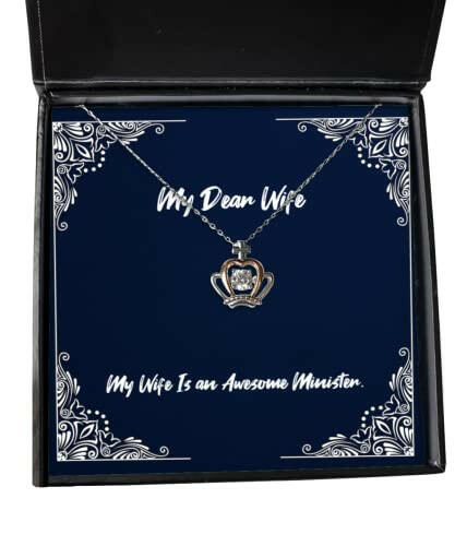 my wife is an awesome minister wife crown pendant necklace sarcastic wife jewelry for