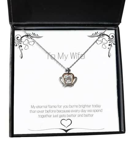 perfect wife my eternal flame for you burns brighter today than ever before because every holiday crown pendant necklace for wife