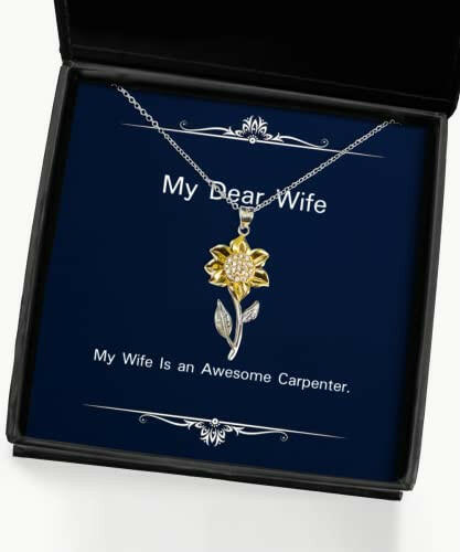cool wife gifts my wife is an awesome carpenter joke holiday sunflower pendant necklace gifts for funny jewelry funny jewelry gift jewelry gift for her jewelry gift for him funny gifts gag