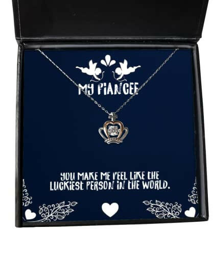 fiancee gifts for you make me feel like the luckiest person in the world nice fiancee crown pendant necklace jewelry from engagement ring wedding ring diamond ring gold ring silver ring