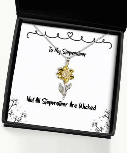 not all stepmother are wicked sunflower pendant necklace stepmother present from daughter special for mother