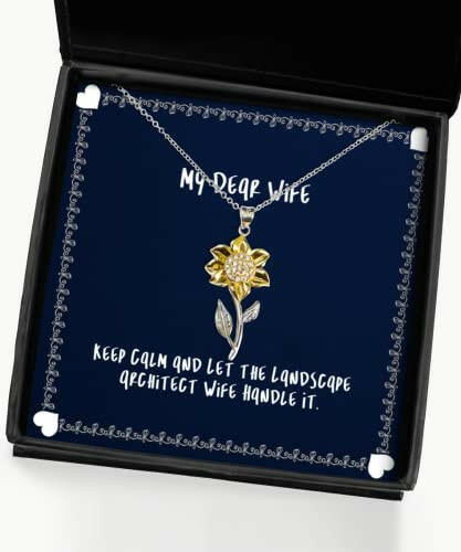 best wife keep calm and let the landscape architect wife handle it nice christmas sunflower pendant necklace from wife