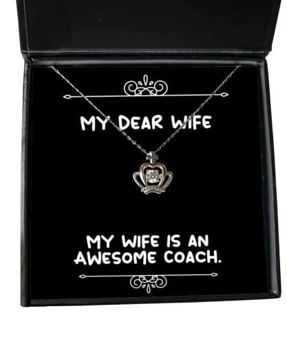 my wife is an awesome coach crown pendant necklace wife present from husband cheap jewelry for