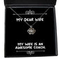 my wife is an awesome coach crown pendant necklace wife present from husband cheap jewelry for