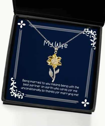 brilliant wife being married to you means being with the best partner on earth who wife sunflower pendant necklace from husband