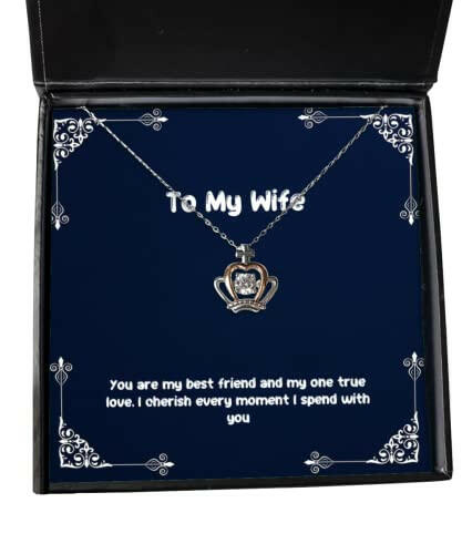 love wife you are my best friend and my one true love i cherish every moment i nice christmas crown pendant necklace from wife